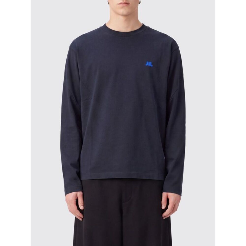 Jil Sander Men Jil Sander Long-Sleeved Cotton T-Shirt With Embroidered Logo